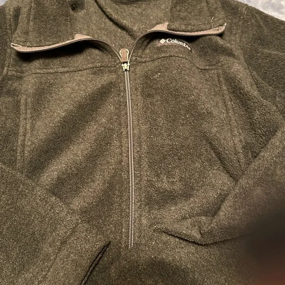 Columbia Steens Mountain Size Large Charcoal Full Zip Lightweight Fleece Jacket - Picture 2 of 5